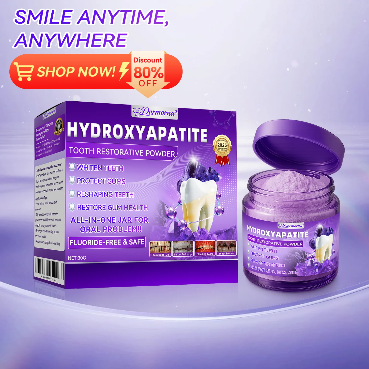 🏍️🫧New Year Special: 80% OFF🎉 Dormorna® Hydroxyapatite Tooth Restorative Powder 🦷